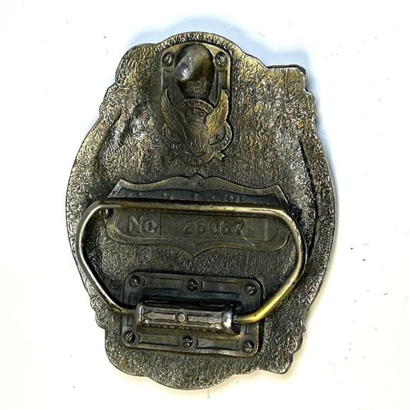 1987 Great American Eagle Shield Belt Buckle USA Constitution Bicentennial - Picture 2 of 3